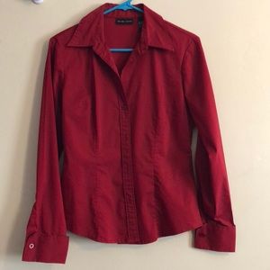 NY & Company Rose-Red Button Down Shirt